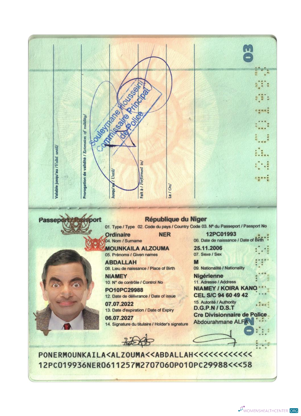 Download Niger Republic passport 2022 present Photoshop template